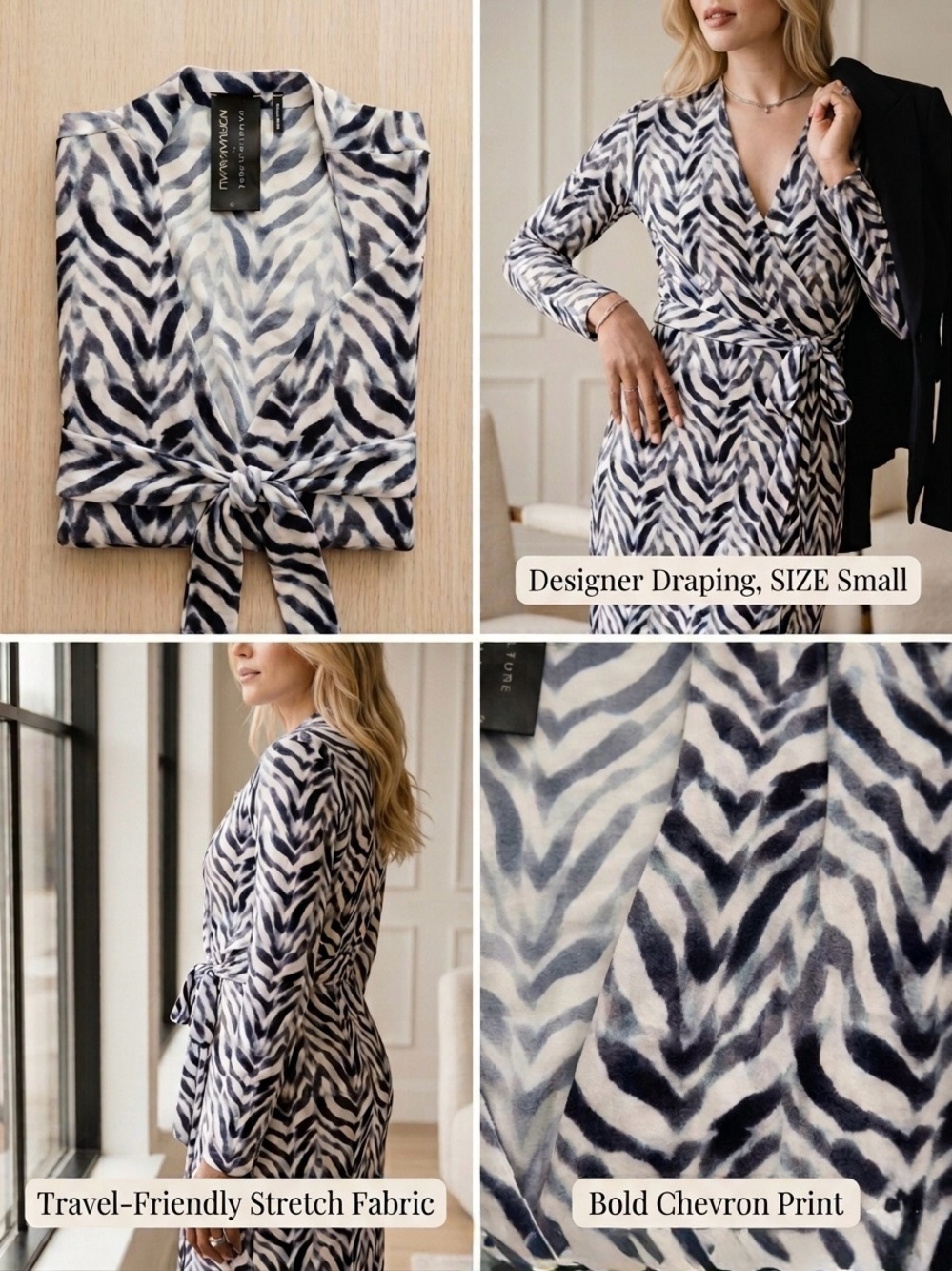 Norma Kamali Chevron
Zebra Wrap Dress